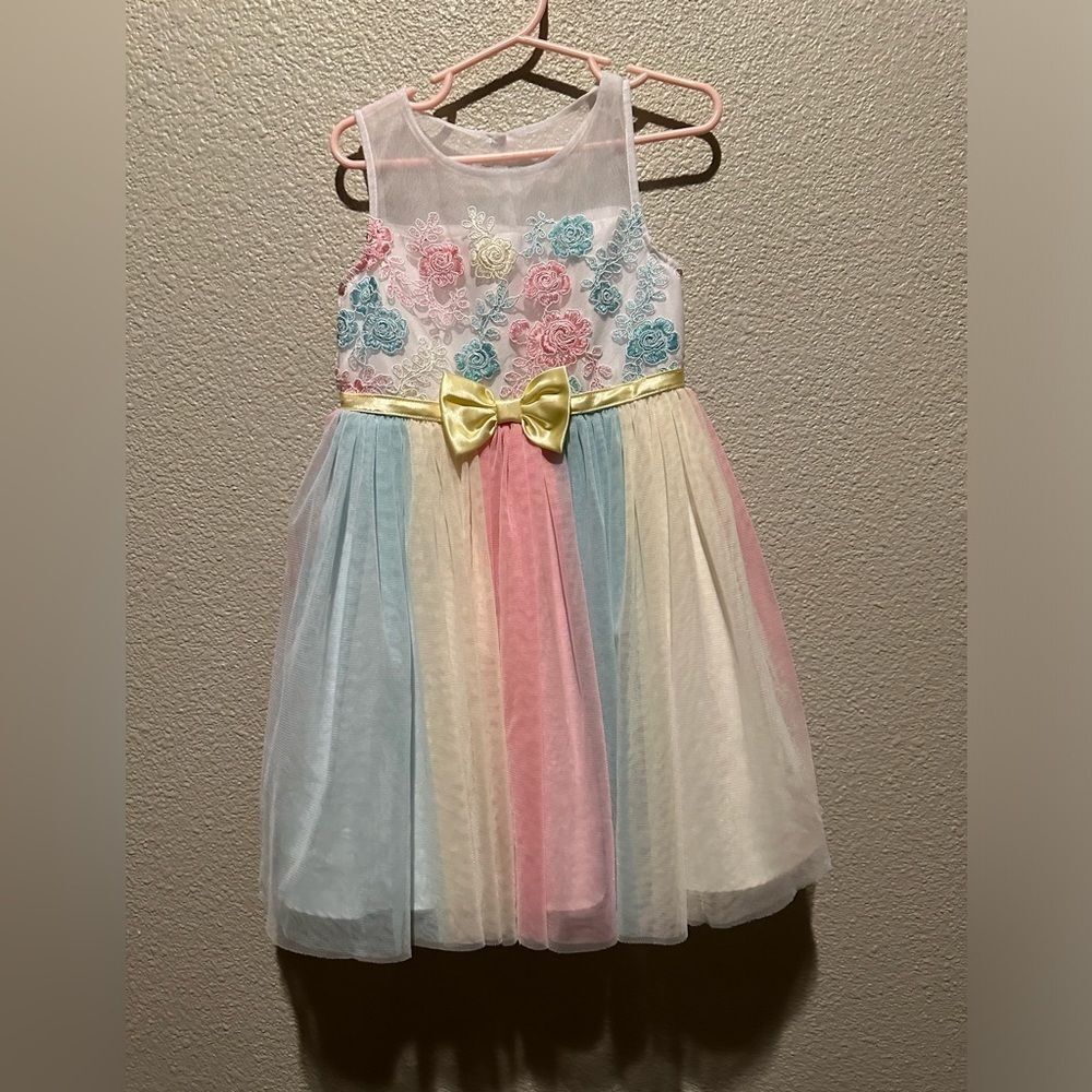 NWOT Jona Michelle Multi Colored Girl Dress Size 4